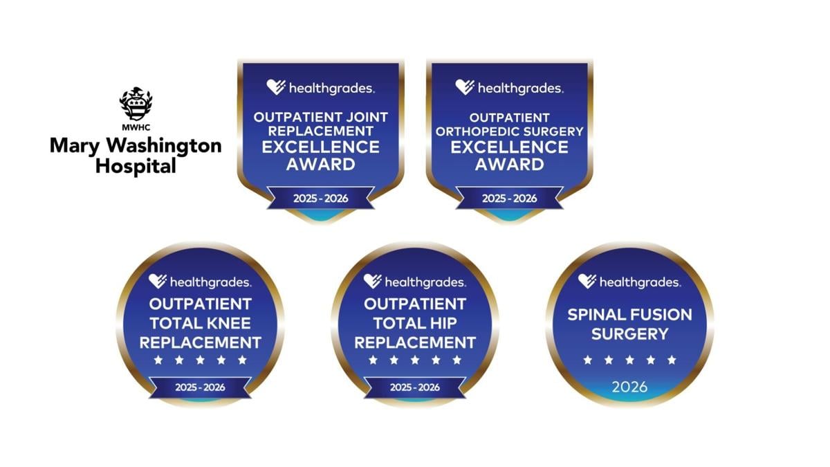 Mary Washington Hospital recognized by Healthgrades with multiple outpatient orthopedic achievements