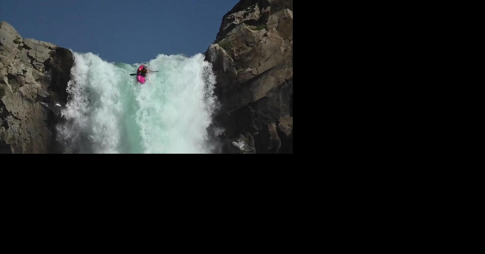 Watch: Kayaker captured on camera taking daring dive off waterfall