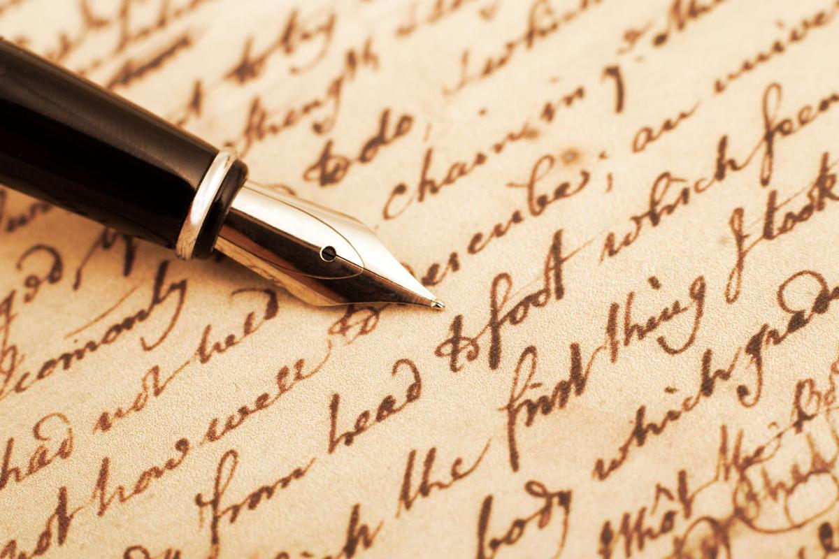 Old letter with fountain pen