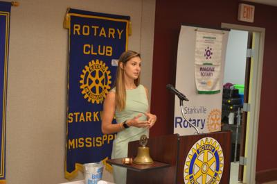 Mary Switzer speaks at Starkville Rotary Club