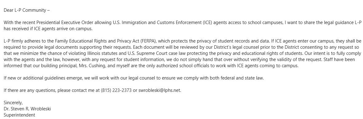 Lpd Letters L-P Leaders Lay Out Protocols In Case Of ICE Visit | 103.9 WLPO ...