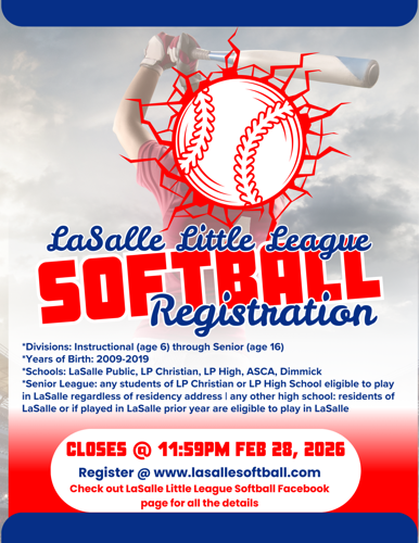 Last call for 2026 Little League Baseball and Softball | 103.9 WLPO ...
