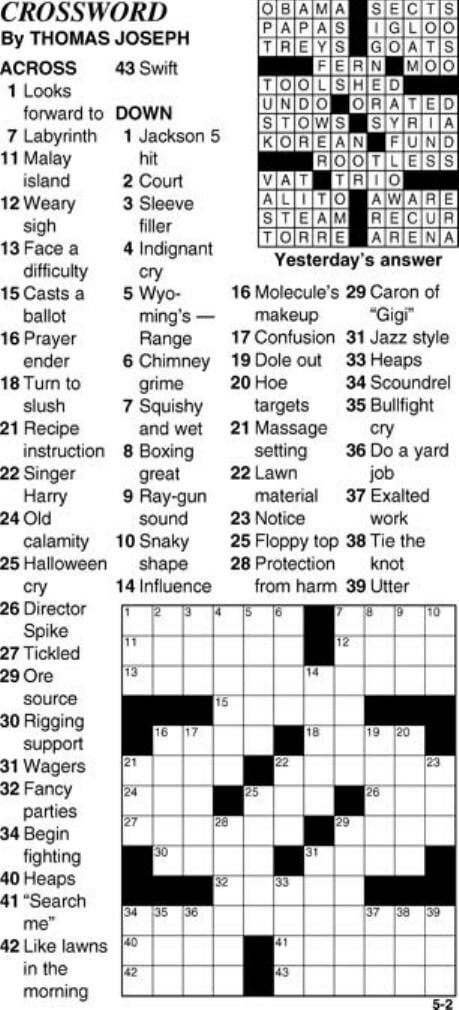 May 2, 2023, crossword | | state-journal.com