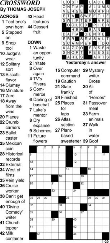 Jan 20 2024 Crossword State Journal Com   65ab2f085b05f.preview 