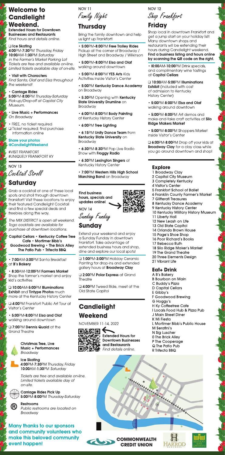 Candlelight Weekend events