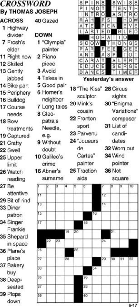 June 17, 2023, crossword | | state-journal.com