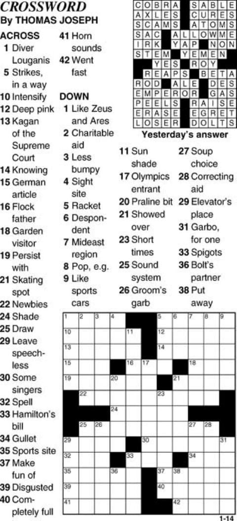 Jan. 14, 2023, crossword | | state-journal.com