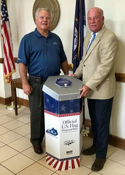Flag disposal box installed at Fiscal Court Franklin County state