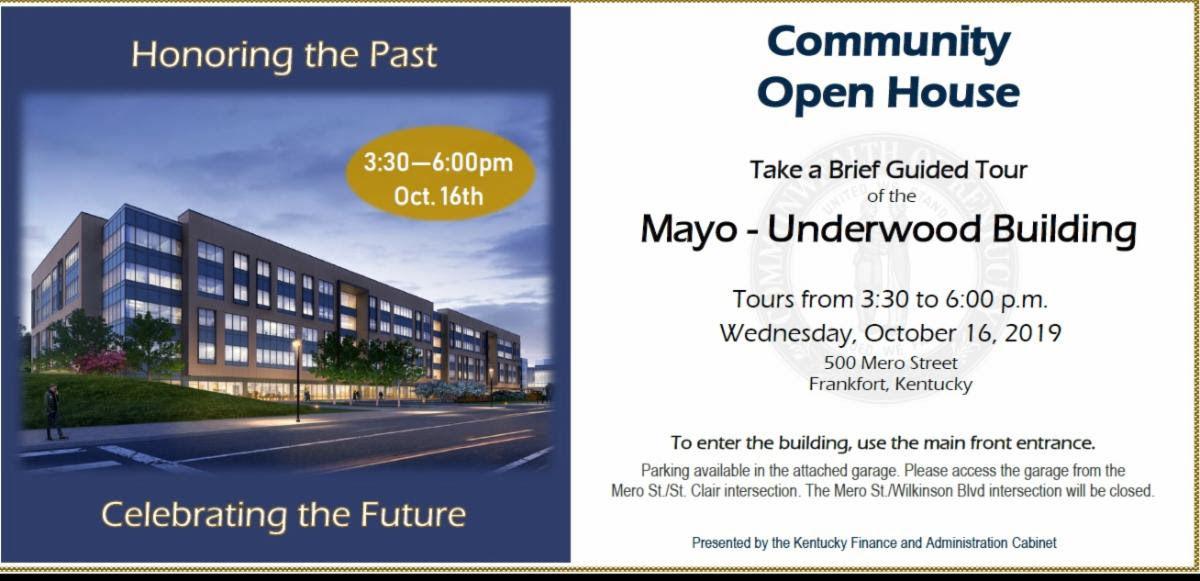 Mayo Underwood Building Dedication Community Open House Planned