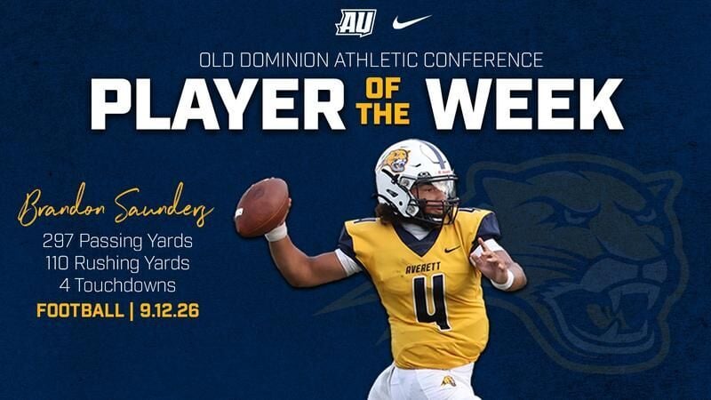 Football’s Saunders nets ODAC football offensive player of the week award