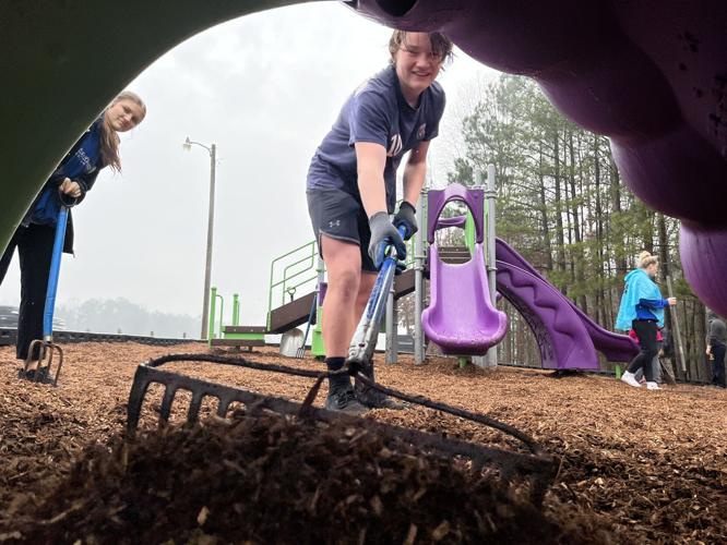 Volunteers come together to build playground in honor of Brody Thompson