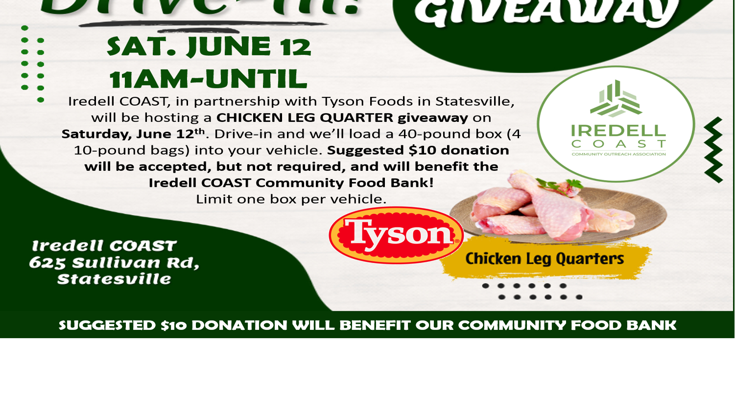 Iredell Coast To Host Chicken Giveaway June 12 Local News Statesvillecom