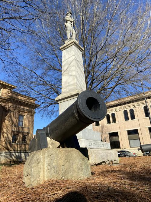 The Iredell County Confederate Memorial statue sits on the lawn of the Iredell County Government Center in Statesville.