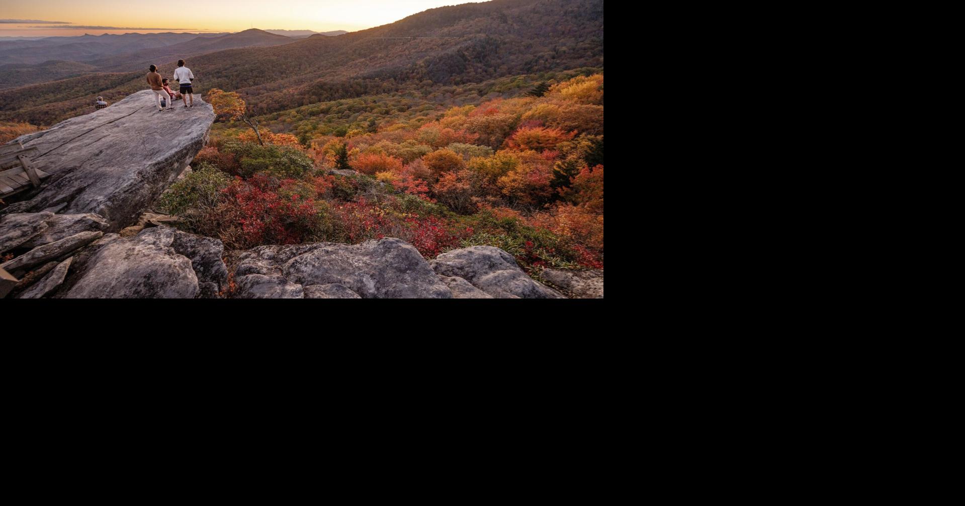 See photos of fall colors in the Blue Ridge Parkway in NC in 2025