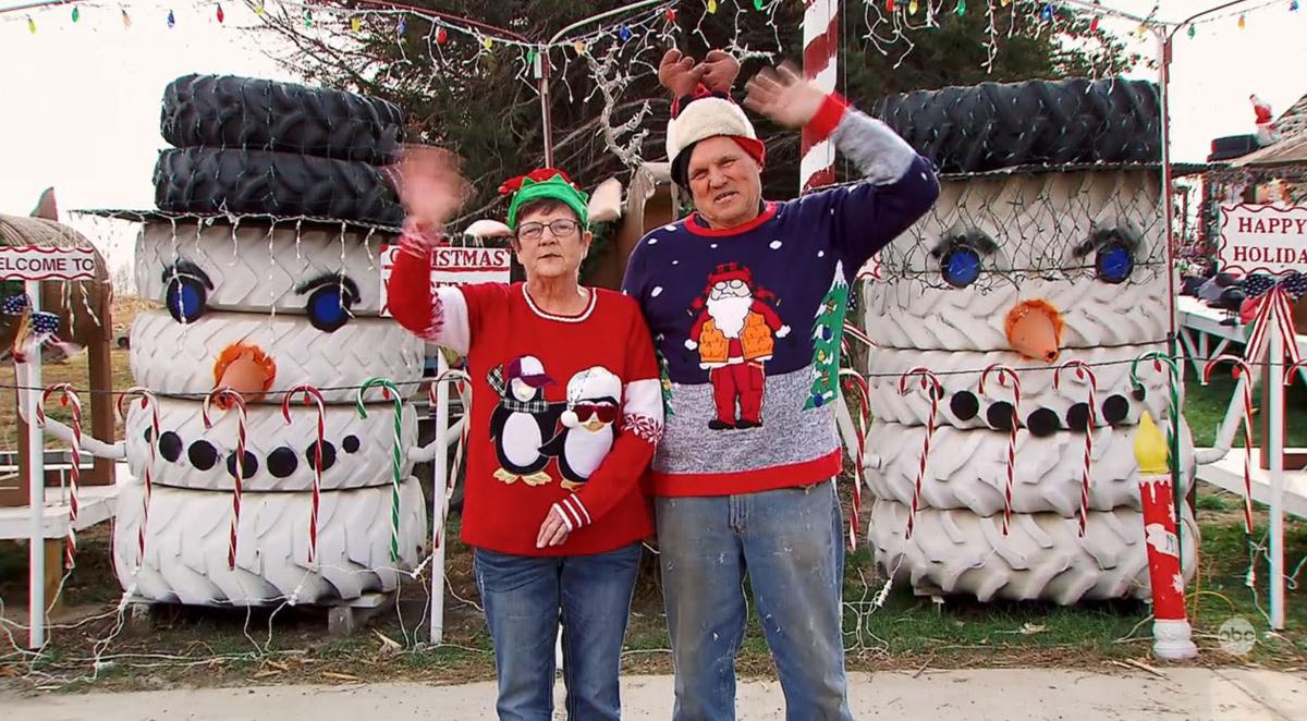 100 000 lights 90 inflatables and more nebraska couple christmas lights show in nc