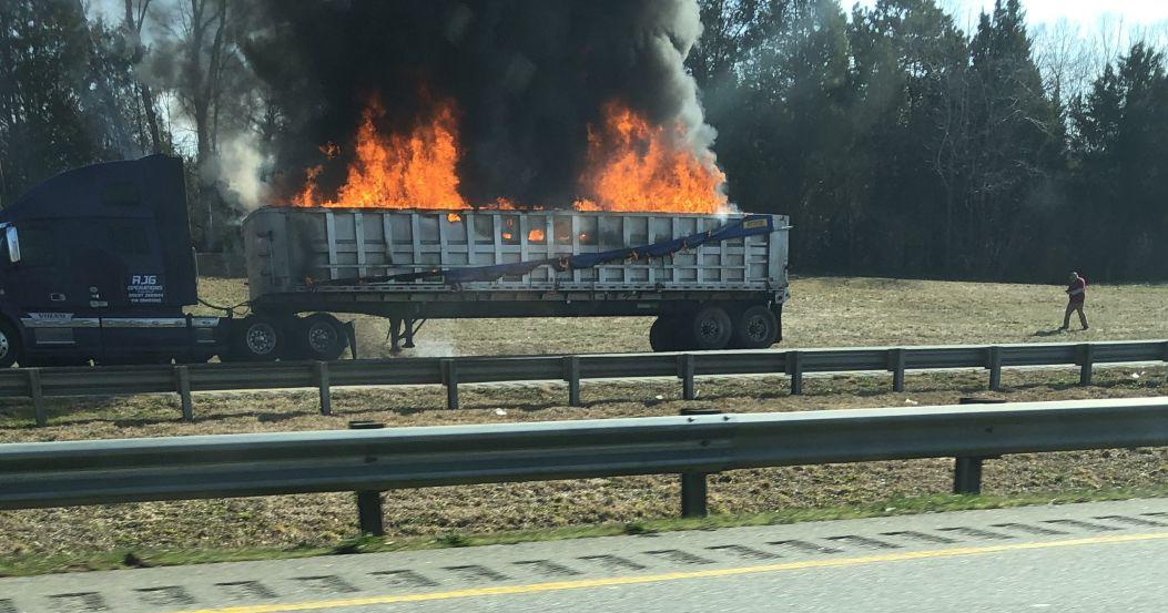 I-77 North open now; was shut down midday after tractor trailer caught fire
