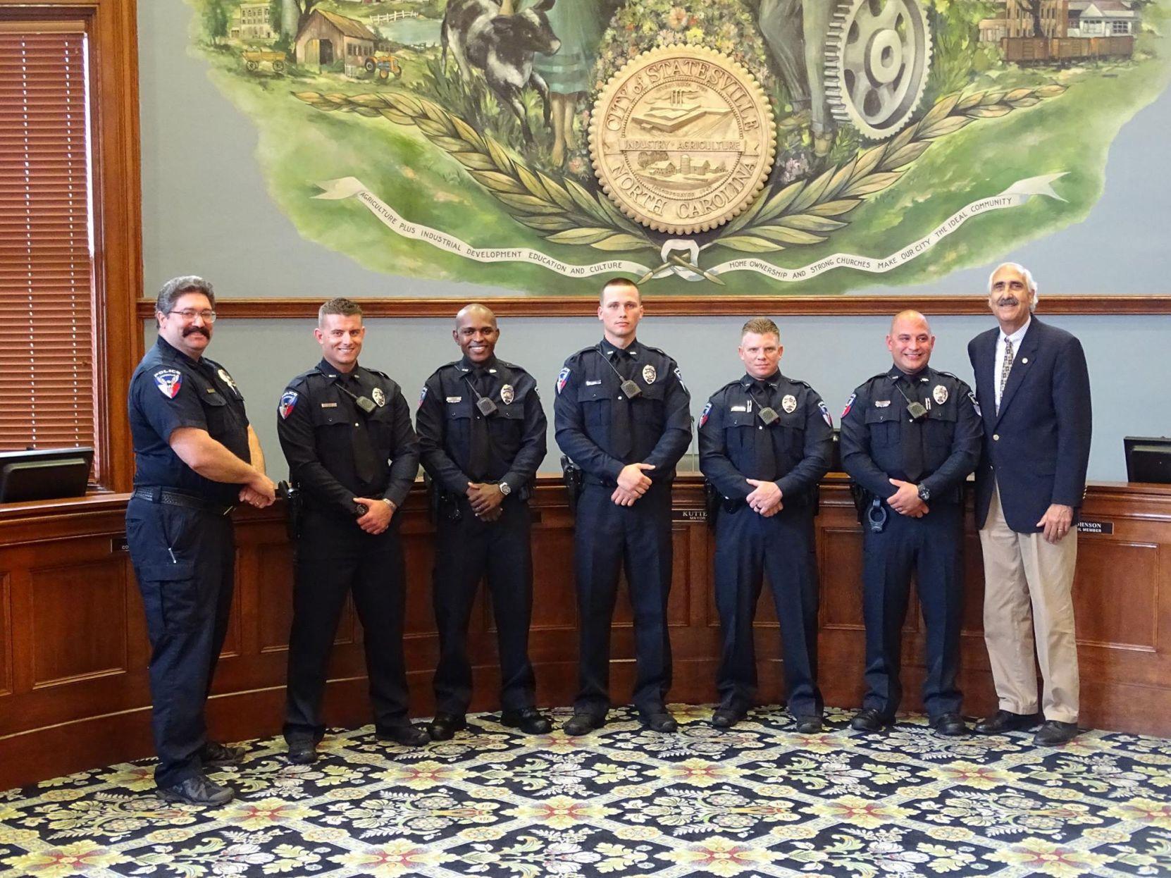 Five new Statesville police officers sworn in