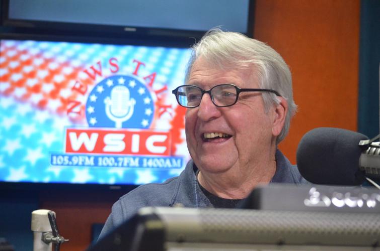 Pat Shannon laughs as he prepares for an episode of the HomeAd Show at WSIC in Statesville on Tuesday.