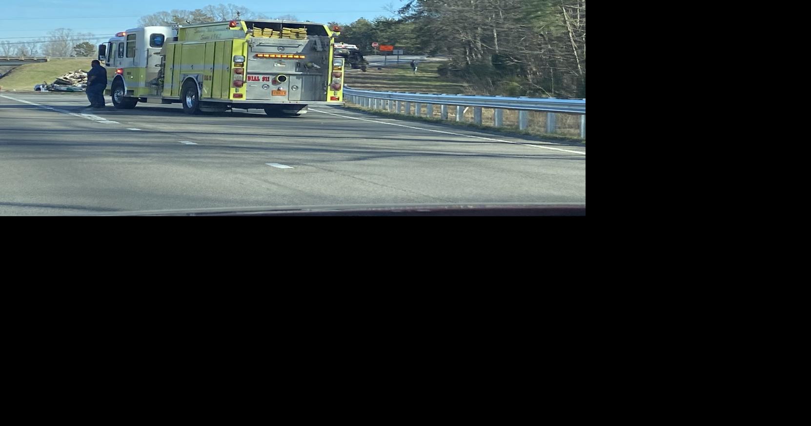 Tractortrailer overturns on I40Sharon School Road ramp