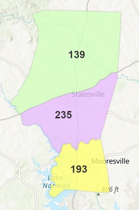 Iredell County map
