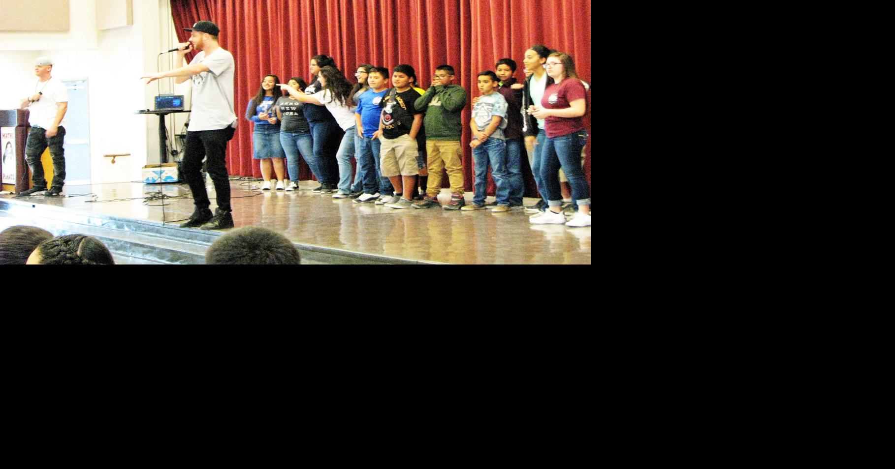 Rapper drops motivational rhymes at Mathis ISD News stexasnews com