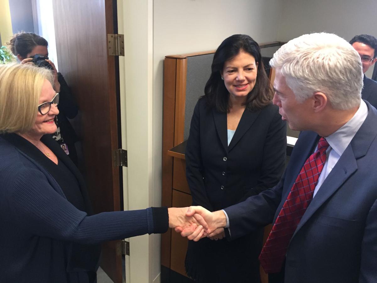 Sen. Claire McCaskill and Neil Gorsuch