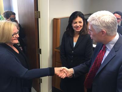 Sen. Claire McCaskill and Neil Gorsuch
