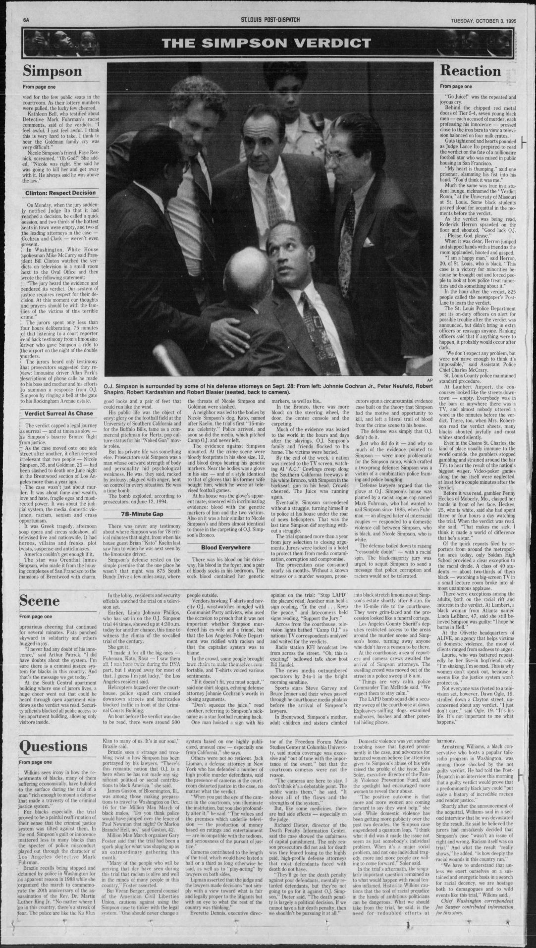 25 Years Ago O J Simpson Found Not Guilty Here S What Bill Mcclellan Had To Say Post Dispatch Archives Stltoday Com