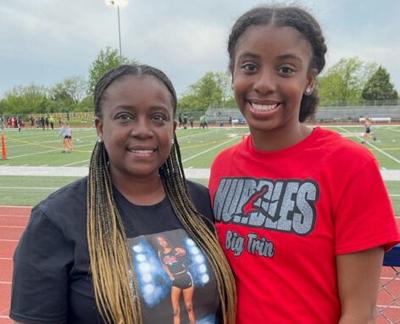 Fort Zumwalt South track standout Trinity Douglas with mother Connie Douglas