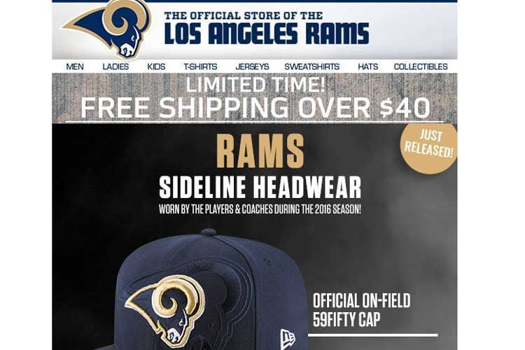 Rams hawking team hats  to St. Louis