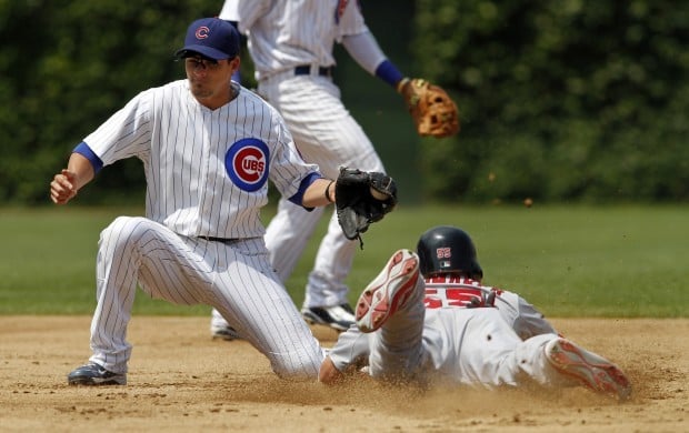 Chicago Cubs shortstop Ryan Theriot (2) during the game between