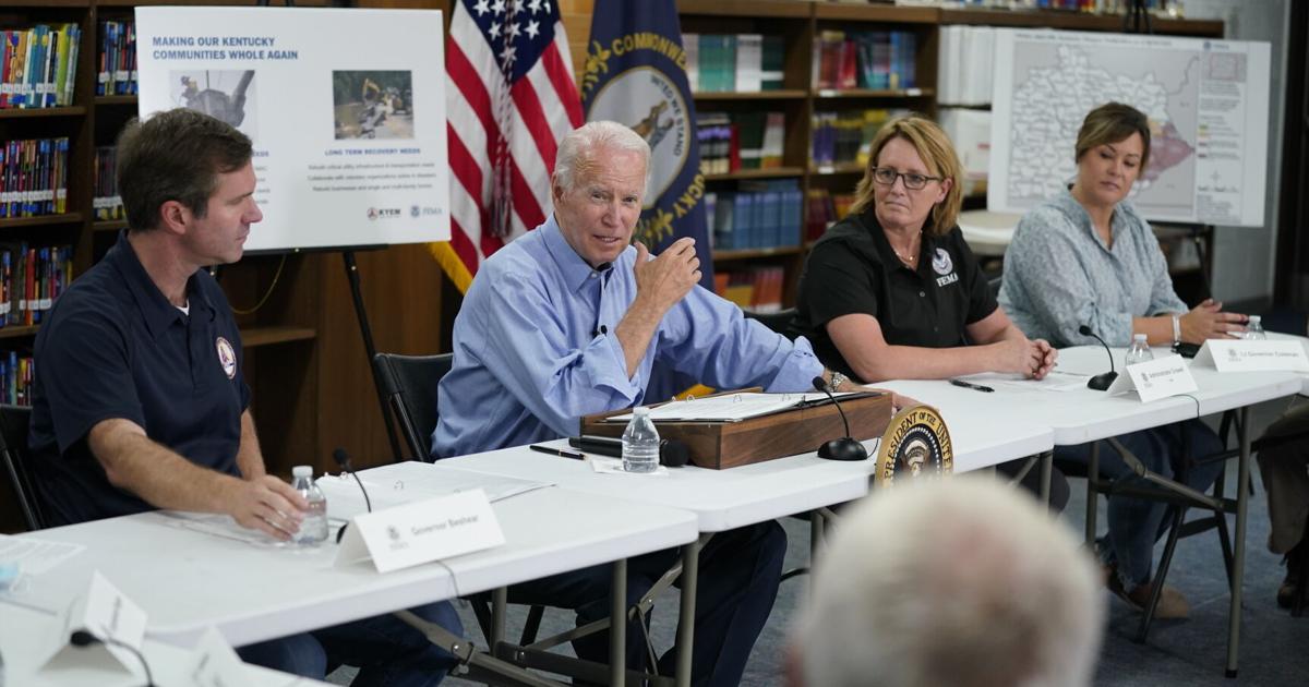 Biden surveys flood damage in Kentucky; father, son get life for hate crime | Hot off the Wire podcast - St. Louis Post-Dispatch