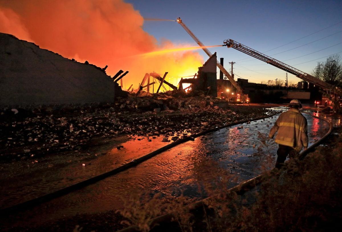 Five alarm warehouse fire in St. Louis