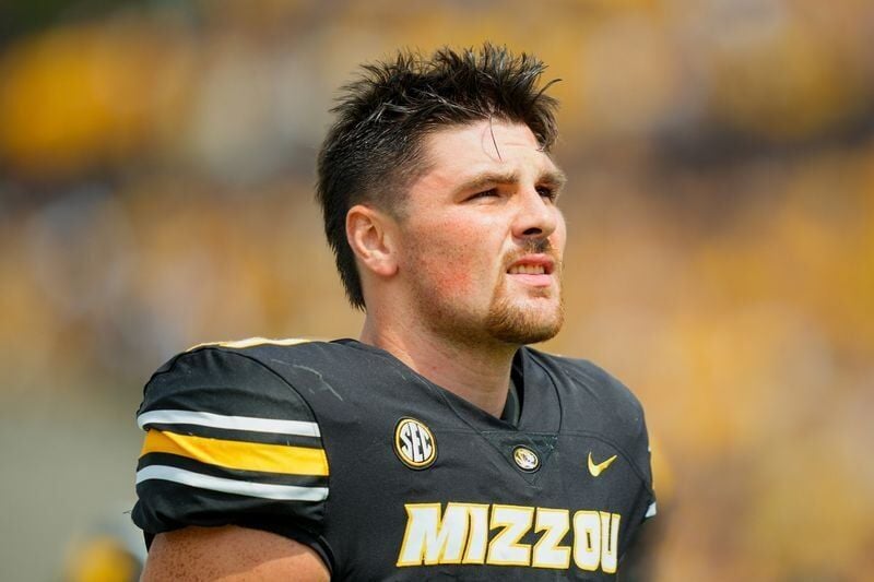 Sep 6, 2025; Columbia, Missouri, USA; Missouri Tigers defensive end Langden Kitchen (11) warms up prior to a game against the Kansas Jayhawks at Faurot Field at Memorial Stadium. Mandatory Credit: Jay Biggerstaff-Imagn Images