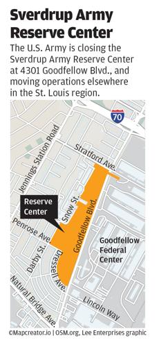 online copy of locator map for Sverdrup Army Reserve Center