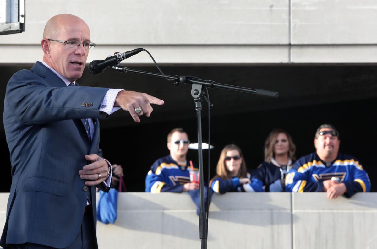 Blues fans rally before 50th home opener