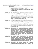 Read the amended St. Charles County resolution opposing an immigration policy
