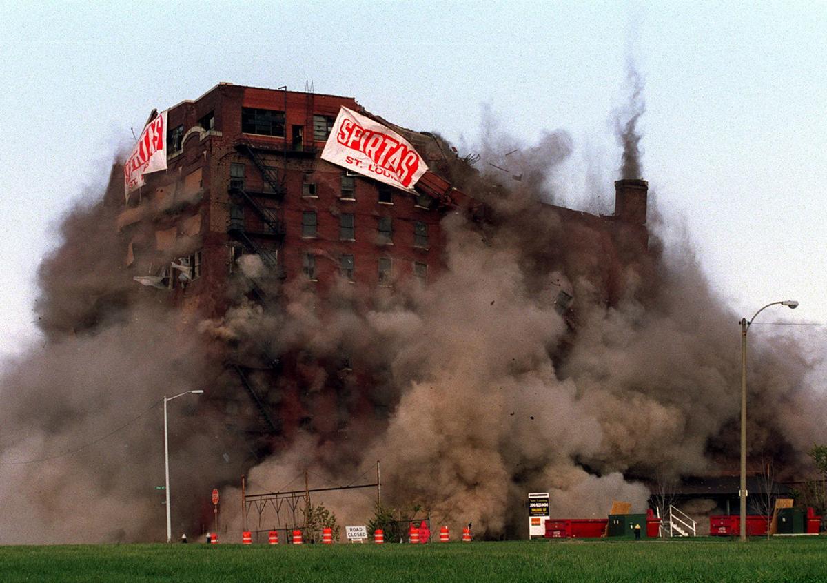 St. Louis arena demolition by controlled implosion, sequence 3