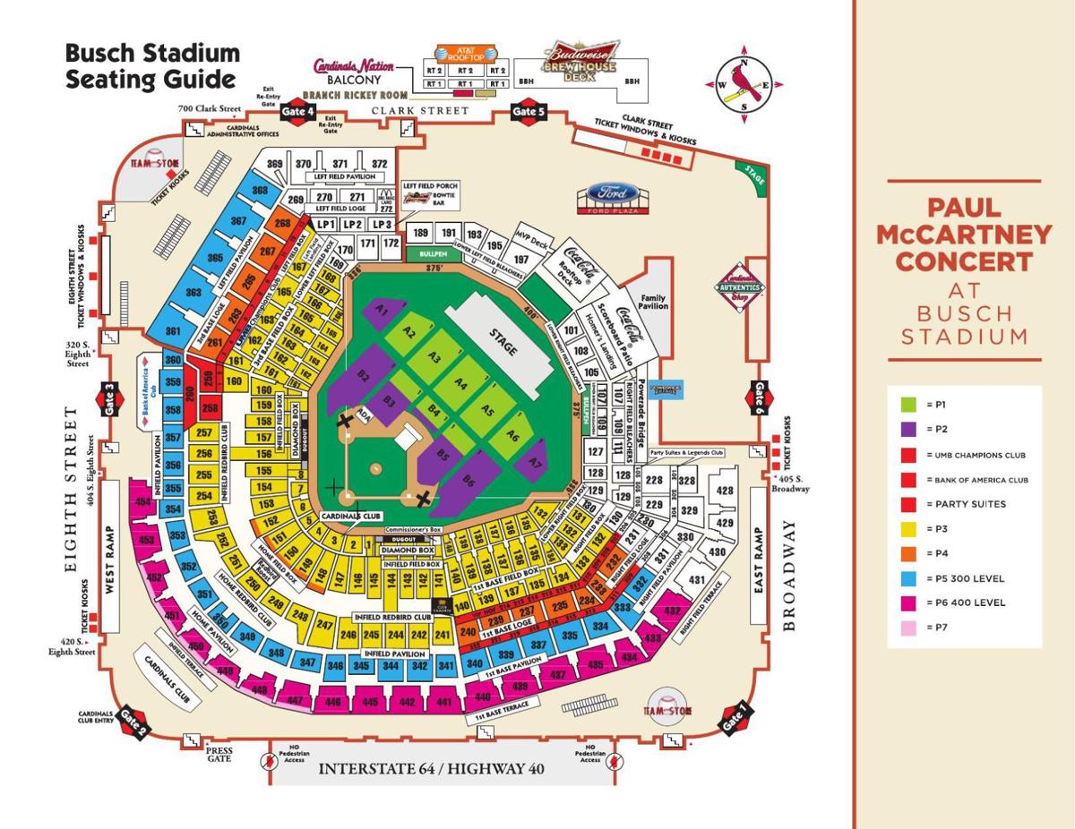 Busch Stadium Concert Seating Map Elcho Table