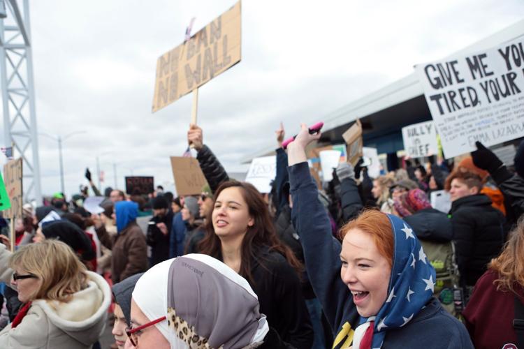 Protest at Lambert-St. Louis International Airport over refugee ban