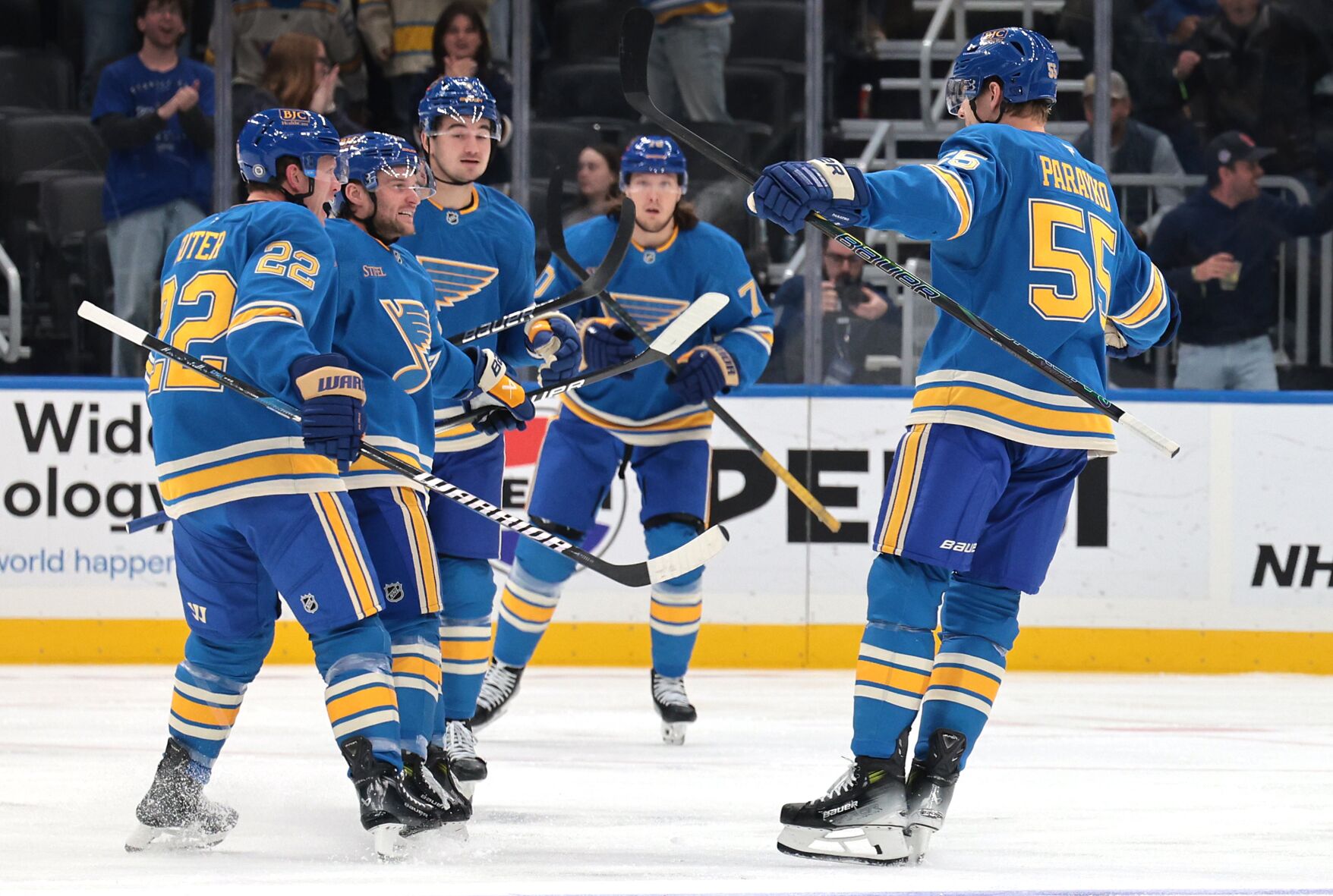 Blues snap skid with win over Toronto. Philip Broberg hurt.