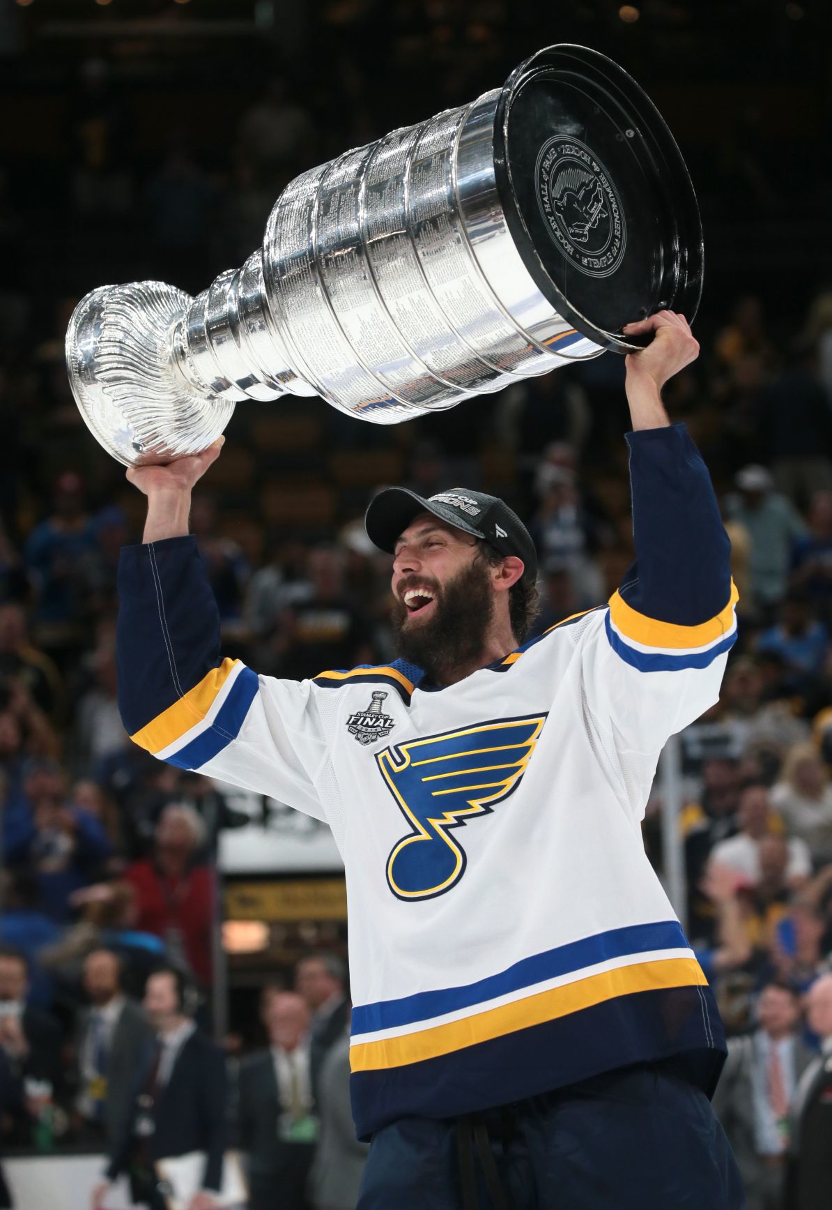 The champion Blues brought Lord Stanley's Cup to Busch Stadium - A