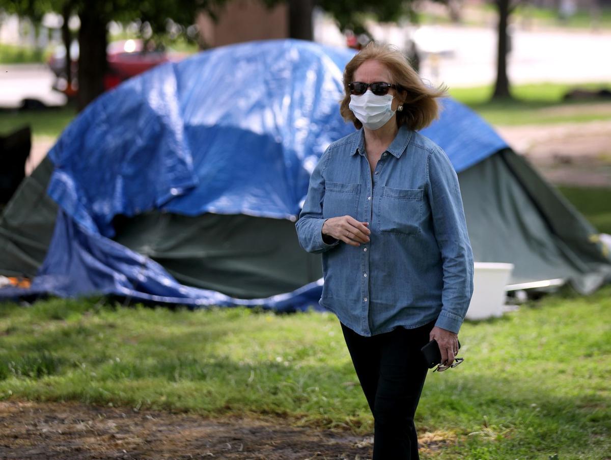 homeless encampment in downtown st