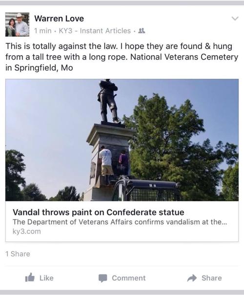 Missouri Rep. Warren Love's Facebook post