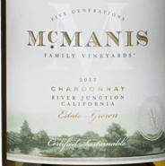 McManis Family Vineyards 2017 Chardonnay, River Junction, California