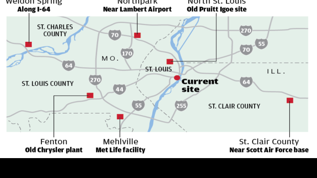 National Geospatial-Intelligence Agency names 6 possible sites for move in St. Louis area ...