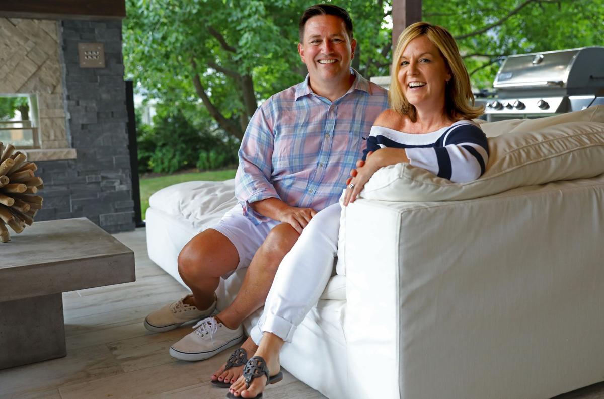The outdoor living room in this Kirkwood home is an absolute stunner