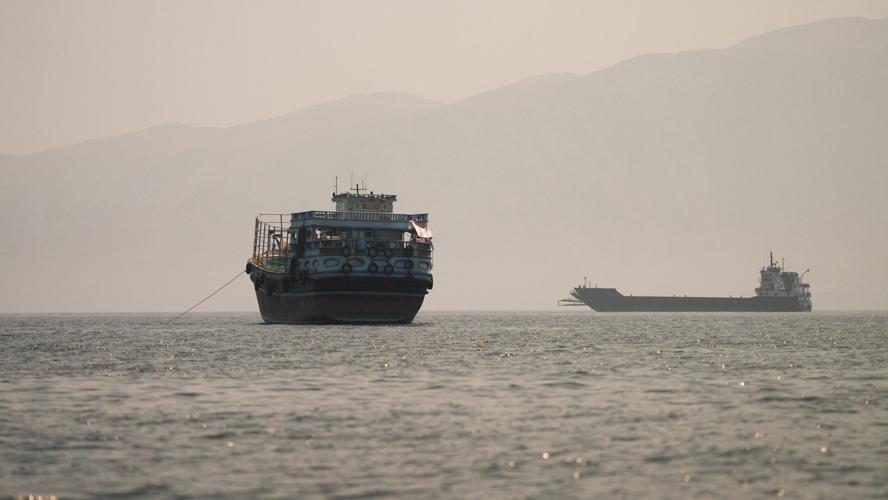 Vessels at the Strait of Hormuz, as seen from Musandam