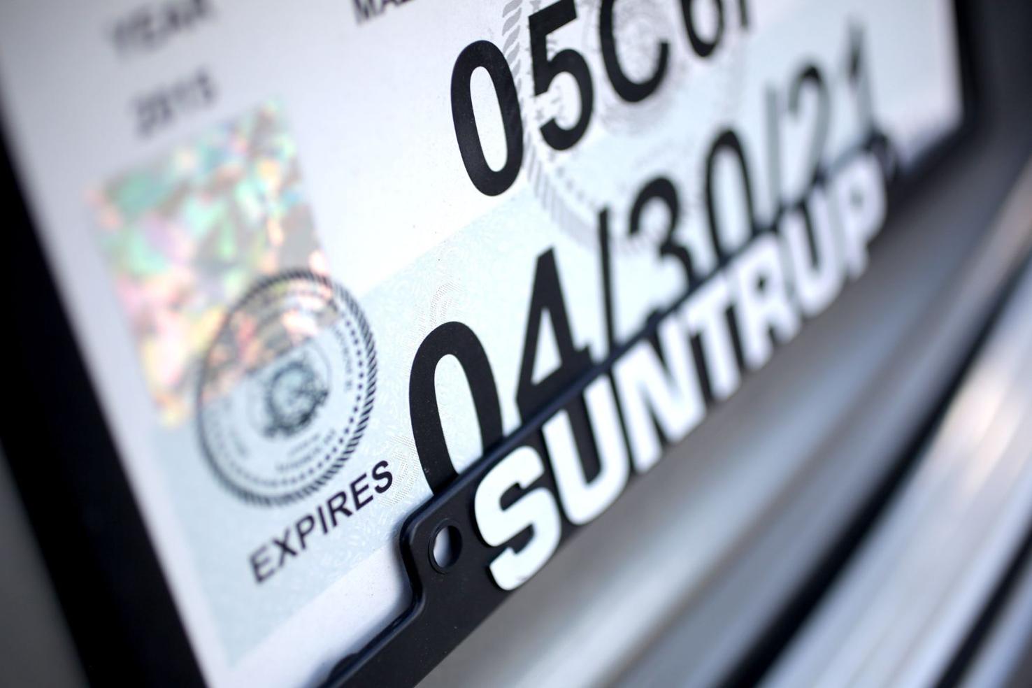 Expired paper license plate