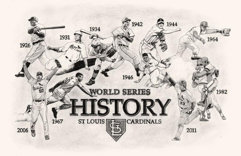St Louis Cardinals Baseball Busch Stadium Pencil Drawing 